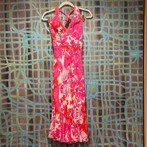 VINTAGE Tessuto floral halter dress